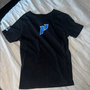 We back the blue tee